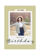 Happy Birthday fotokaart polaroid